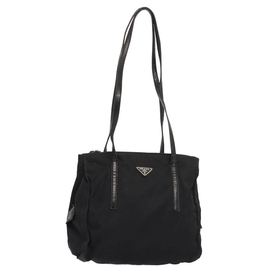 Luxury Prada Shoulder Bag Nylon Leather Black Silver  bs16990