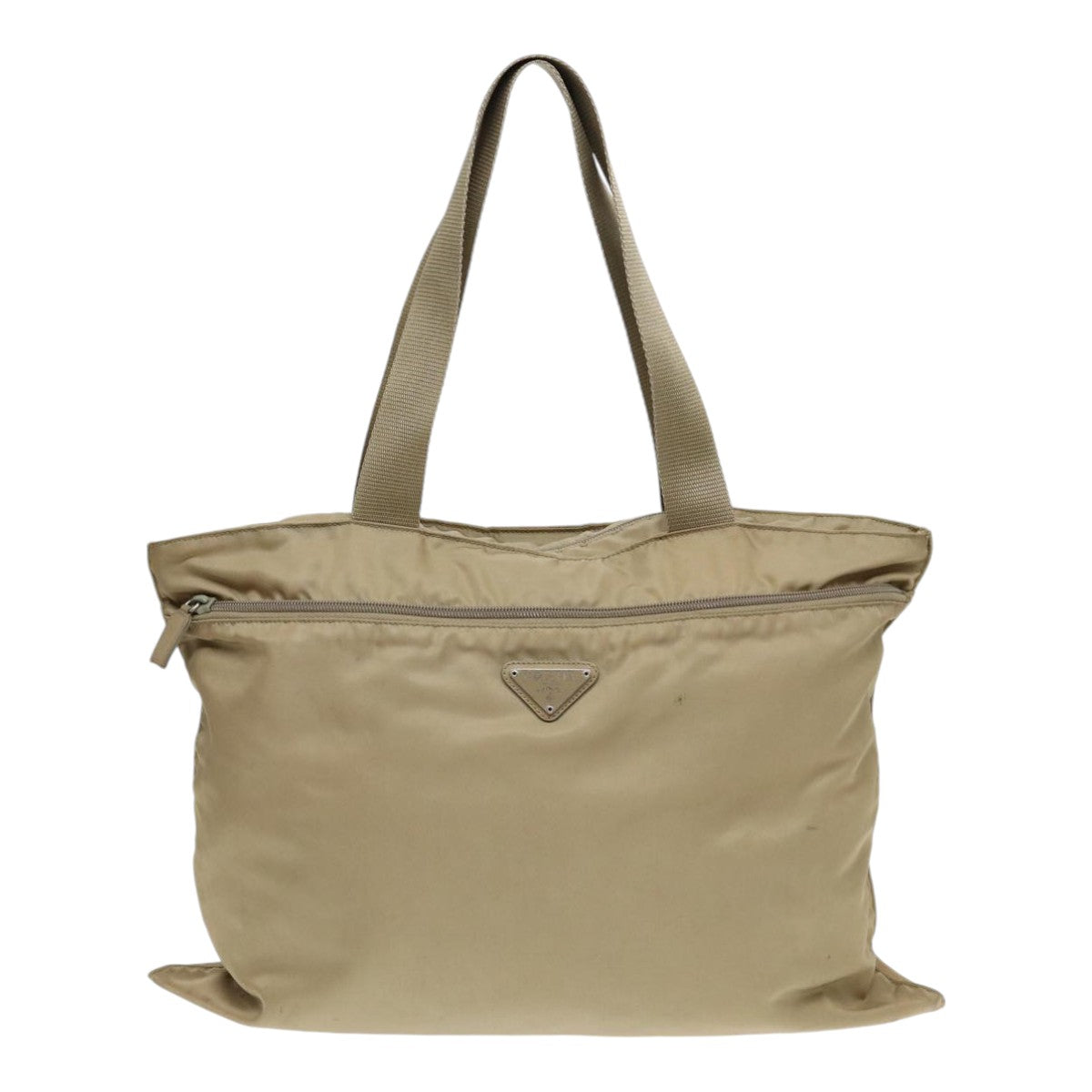 Luxury Prada Tote Bag Nylon Beige Silver  bs17046