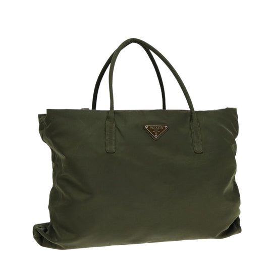 Luxury Prada Hand Bag Nylon Khaki Silver  bs17049