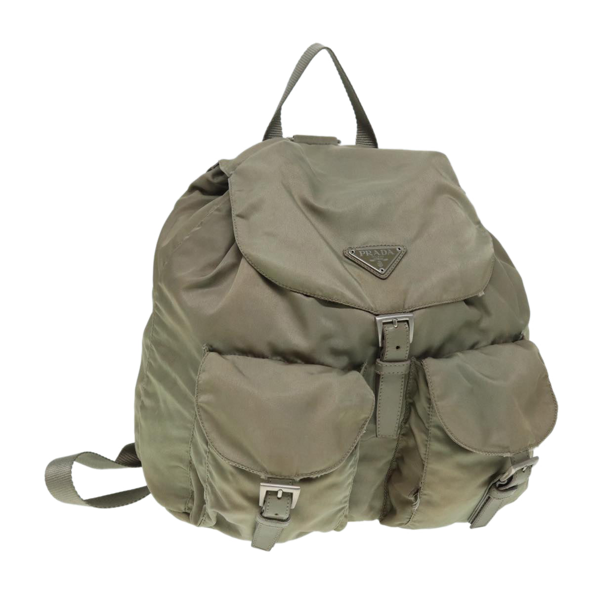 Luxury Prada Backpack Nylon Beige Silver  bs17050