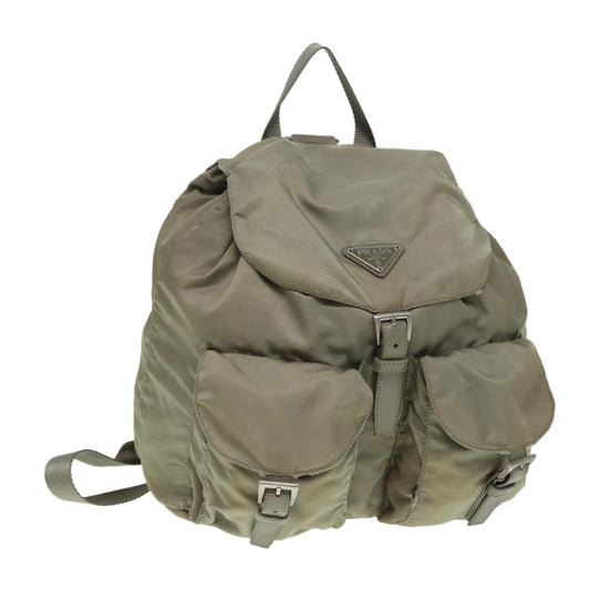 Luxury Prada Backpack Nylon Beige Silver  bs17050