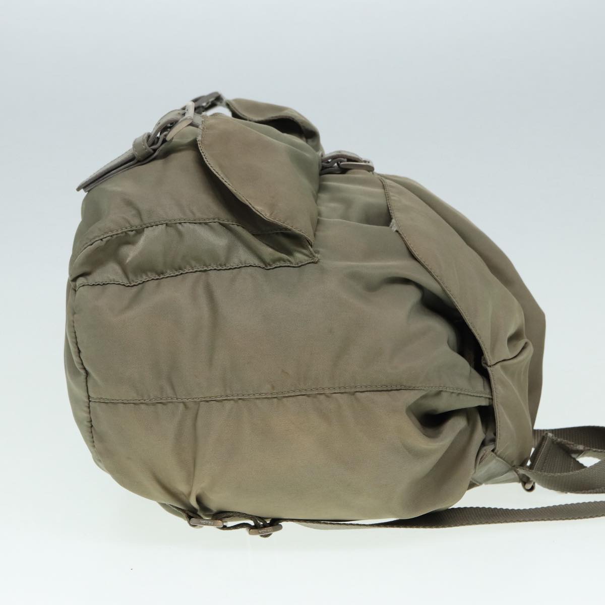 Luxury Prada Backpack Nylon Beige Silver  bs17050