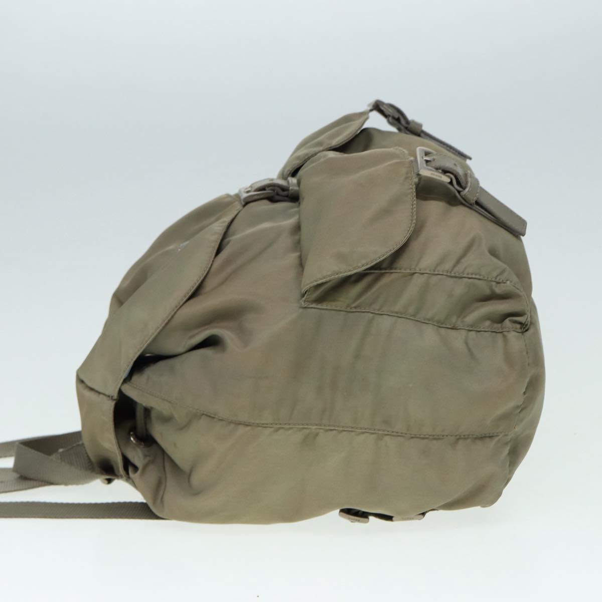 Luxury Prada Backpack Nylon Beige Silver  bs17050