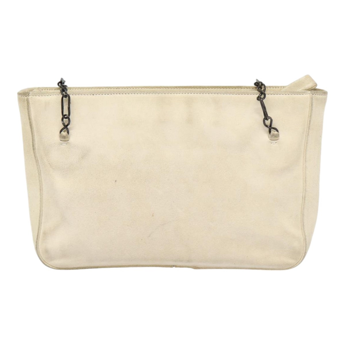 Luxury Prada Chain Shoulder Bag Suede Beige Silver  bs17129