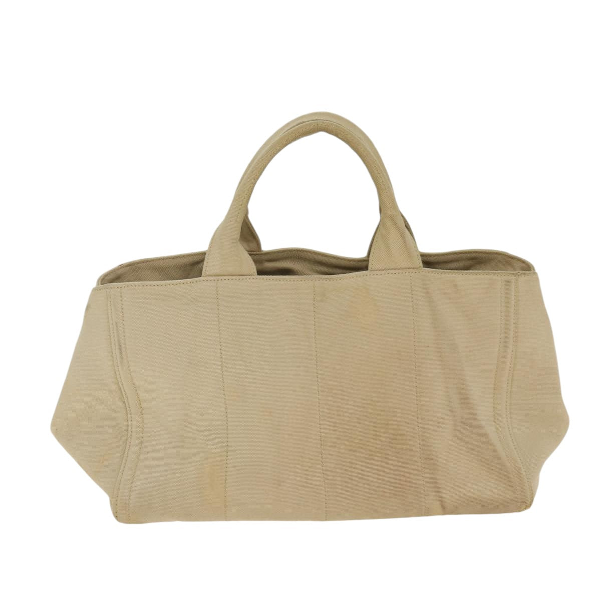 Luxury Prada Canapa MM Hand Bag Canvas Beige Gold  bs17210