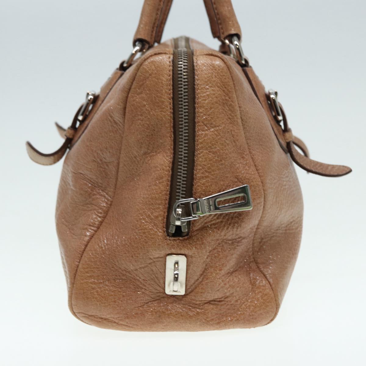 Luxury Prada Hand Bag Leather Beige Silver  bs17215