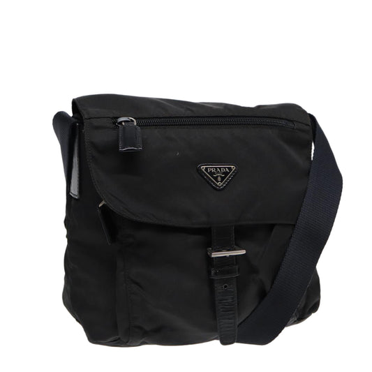 Luxury Prada Shoulder Bag Nylon Black Silver  bs17229