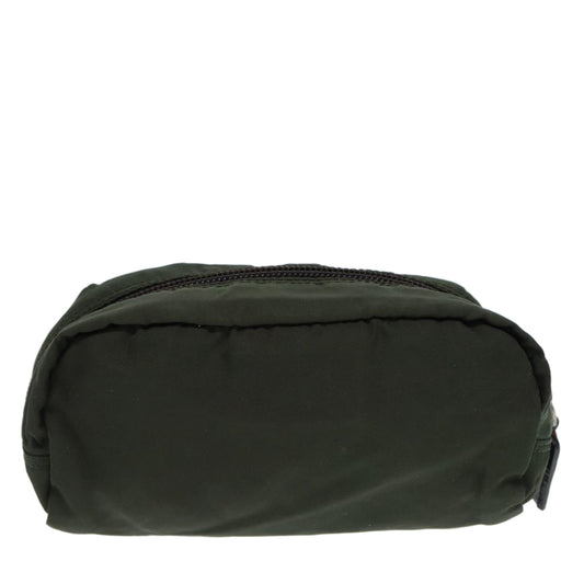 Luxury Prada Pouch Nylon Khaki Silver  bs17232