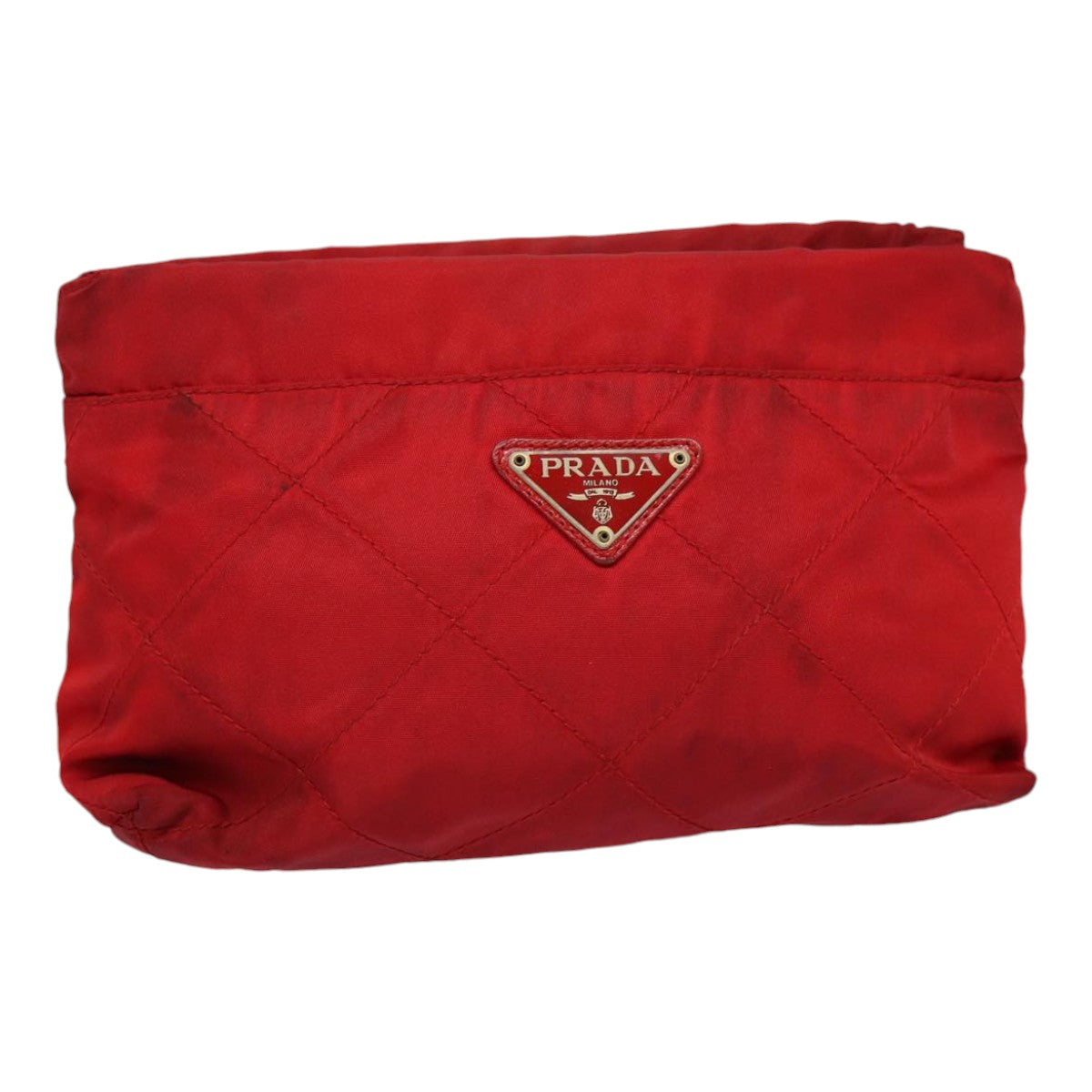Luxury Prada Pouch Nylon Red Silver  bs17235