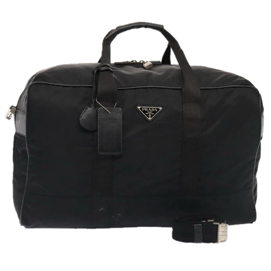 Luxury Prada Boston Bag Nylon Black Silver  bs17239