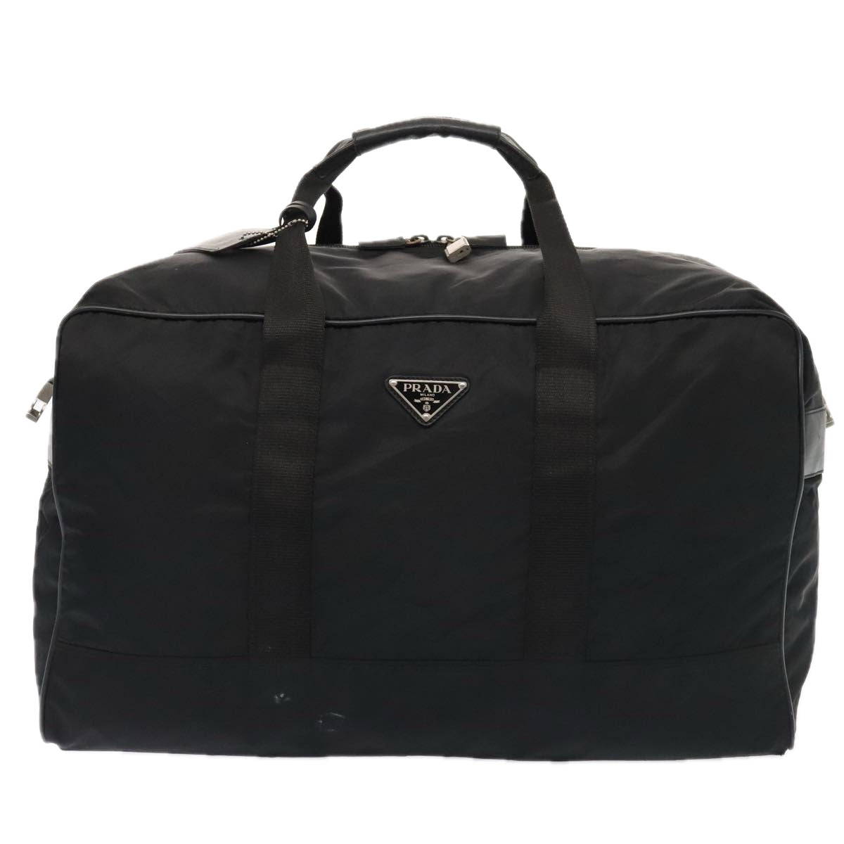 Luxury Prada Boston Bag Nylon Black Silver  bs17239