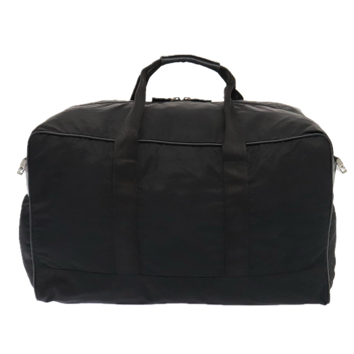 Luxury Prada Boston Bag Nylon Black Silver  bs17239