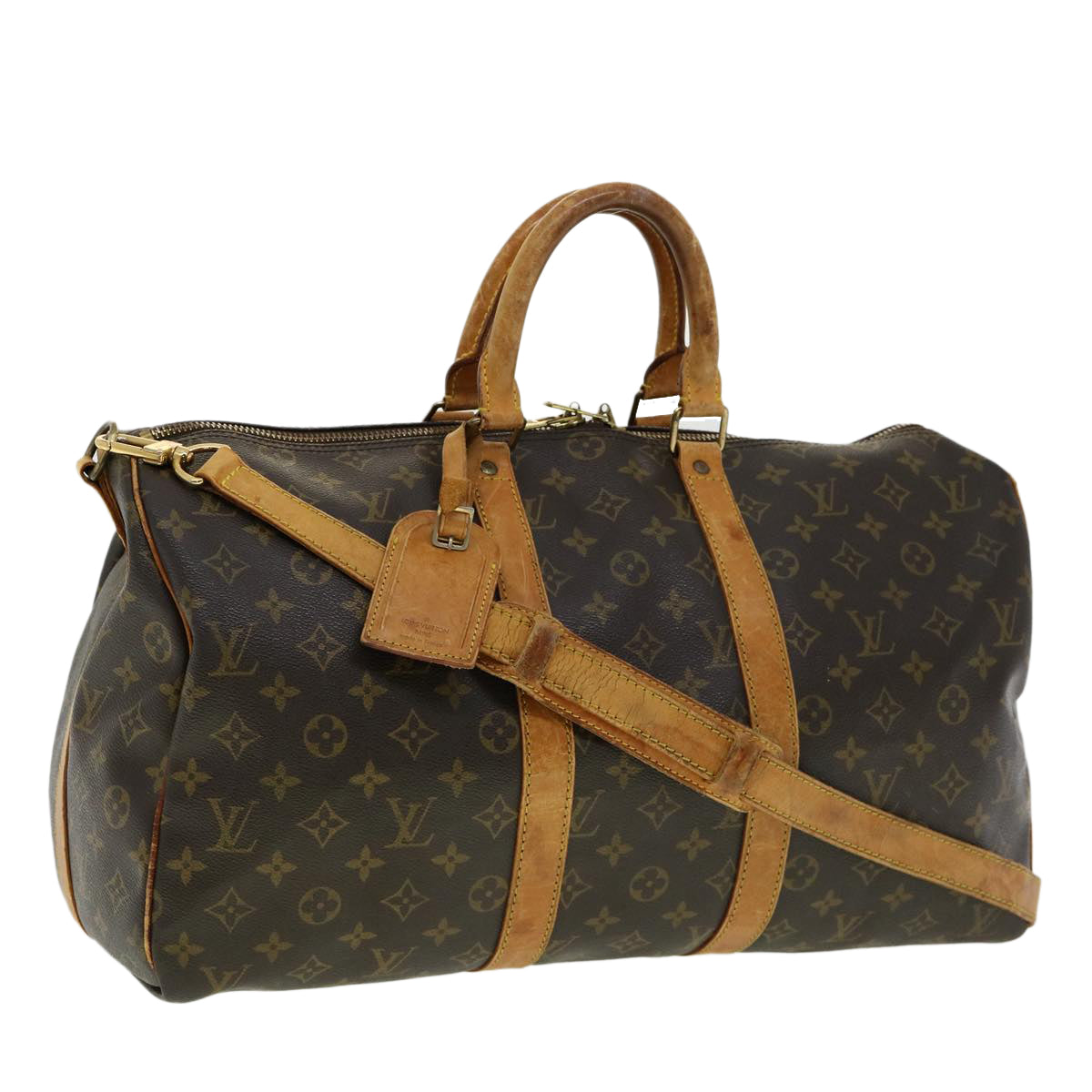LOUIS VUITTON Monogram Keepall Bandouliere 45 Boston Bag M41418 LV bs1733