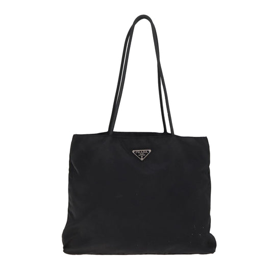 Luxury Prada Tote Bag Nylon Black Silver  bs17338