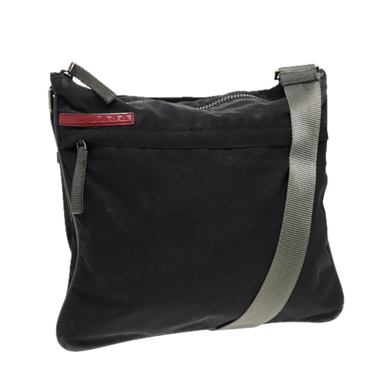Luxury Prada Sports Shoulder Bag Nylon Black Silver  bs17344