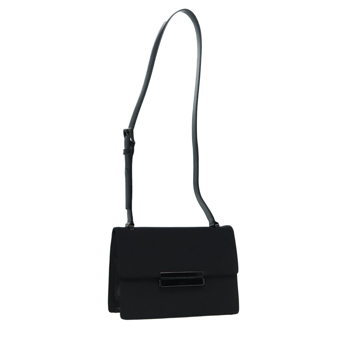 Luxury Prada Shoulder Bag Canvas Black Silver  bs17346