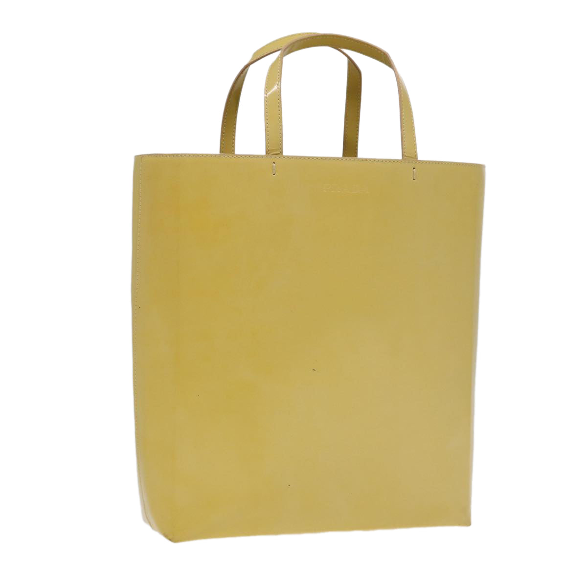 Luxury Prada Hand Bag Enamel Yellow Silver  bs17418