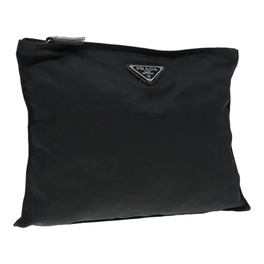 Luxury Prada Pouch Nylon Black Silver  bs17444
