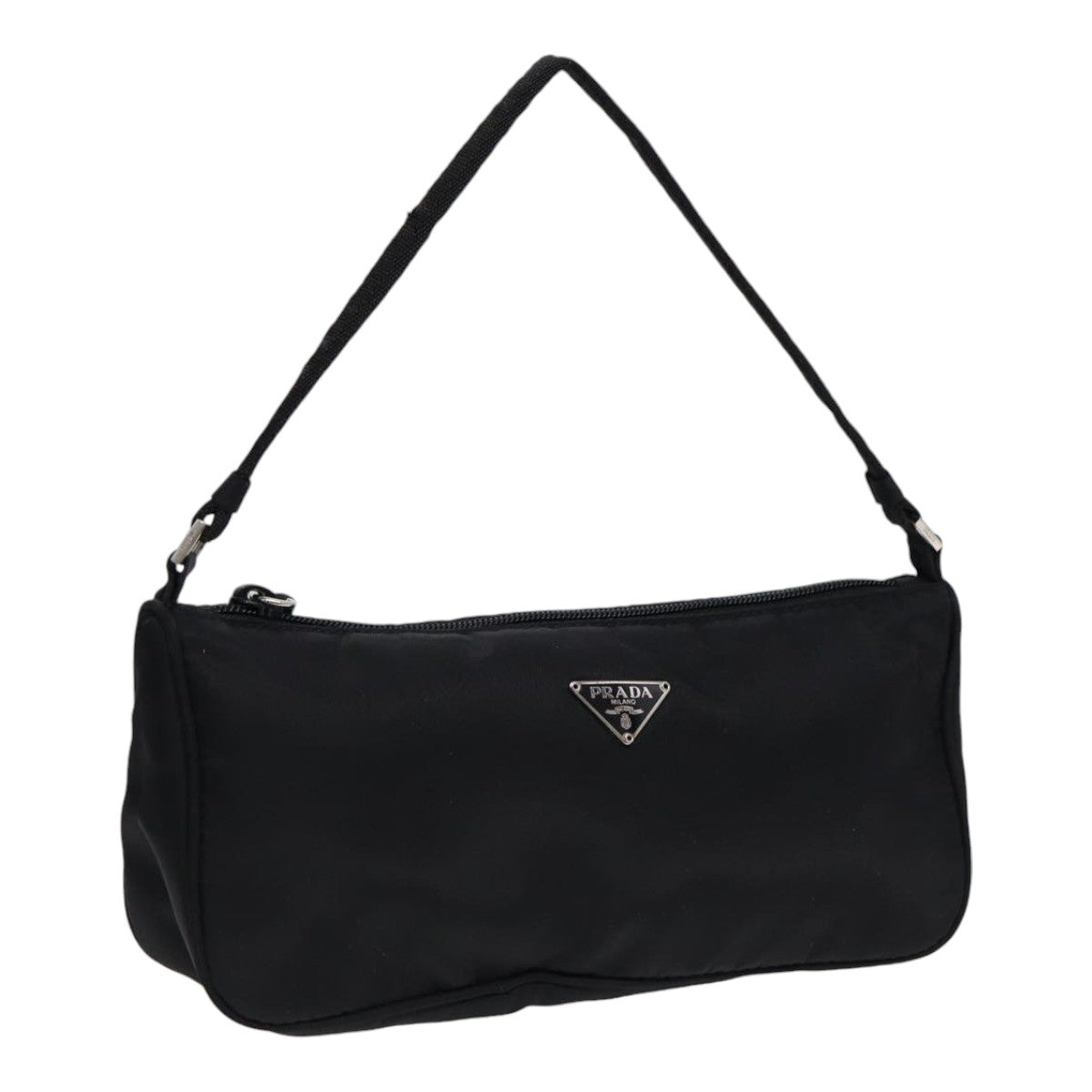 Luxury Prada Accessory Pouch Nylon Black Silver  bs17570