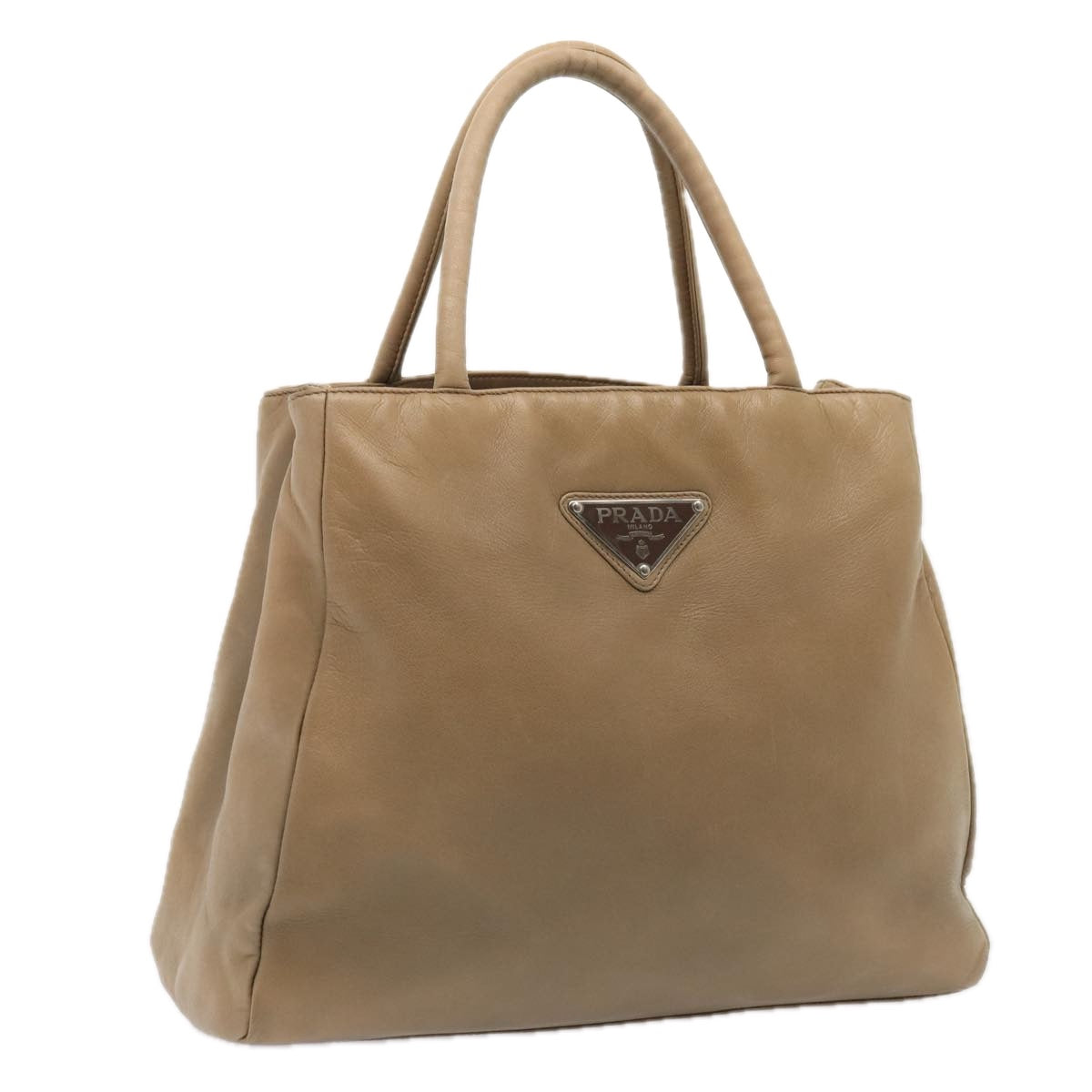 Luxury Prada Hand Bag Leather Beige  bs17597
