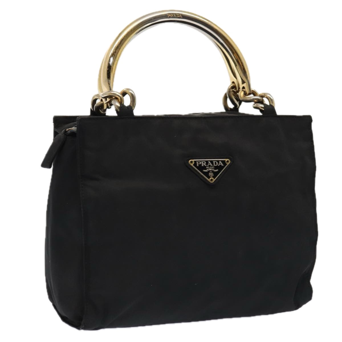 Luxury Prada Hand Bag Nylon Black Gold  bs17601
