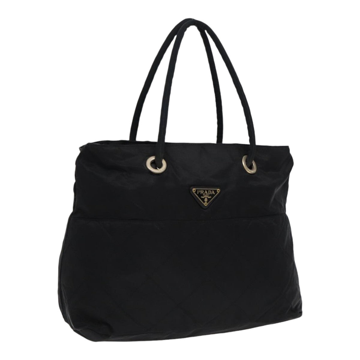 Luxury Prada Hand Bag Nylon Black Gold  bs17605