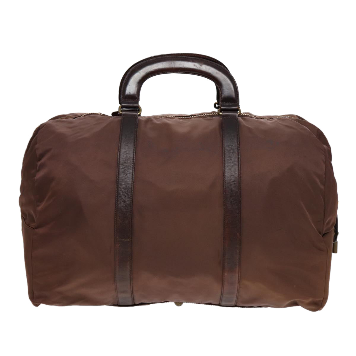 Luxury Prada Boston Bag Nylon Gold Brown  bs17606
