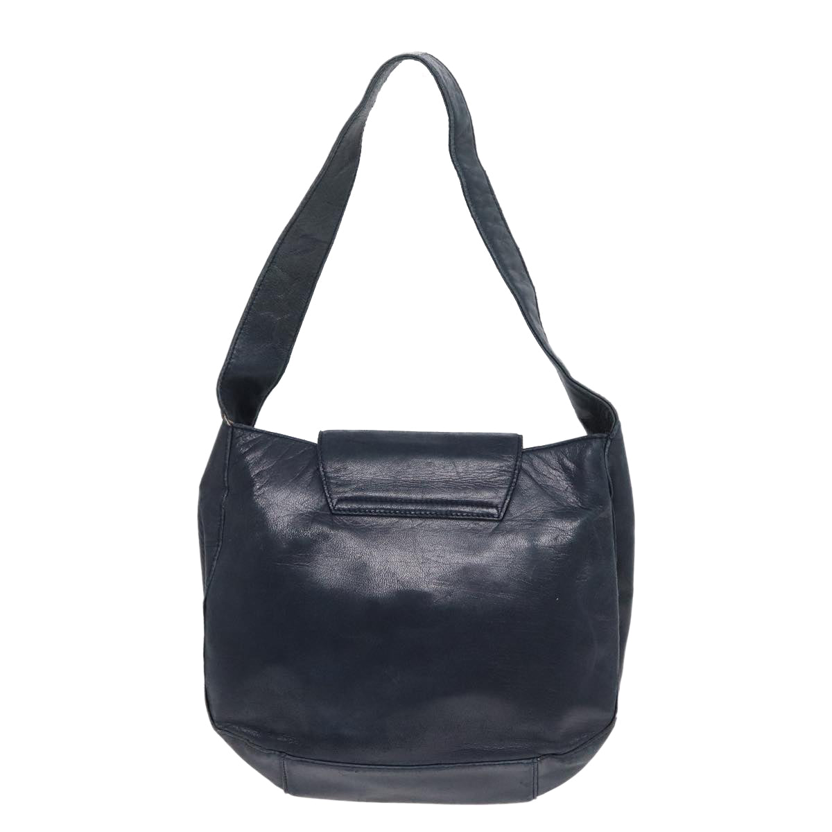 Luxury Prada Shoulder Bag Leather Navy Gold  bs17642