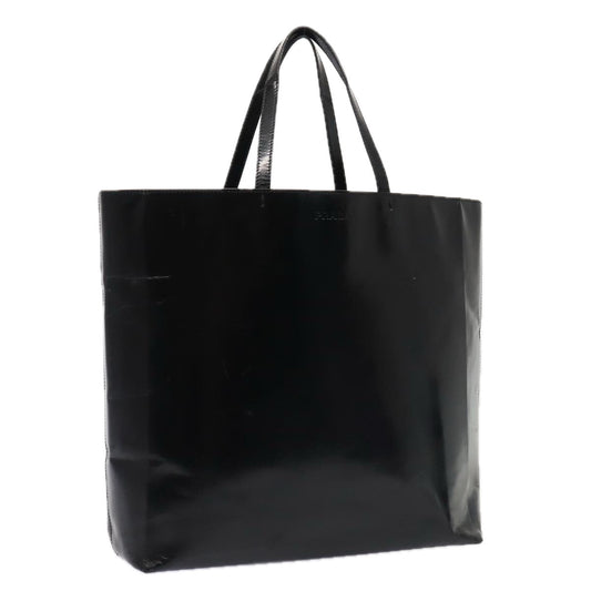 Luxury Prada Hand Bag Patent leather Black Silver  bs17646