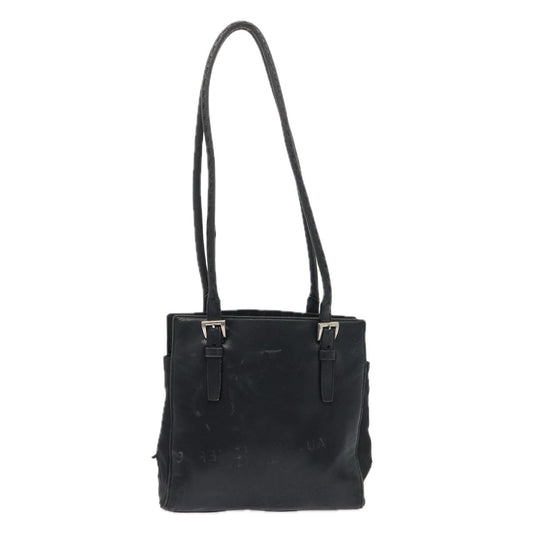 Luxury Prada Shoulder Bag Leather Black Silver  bs17651