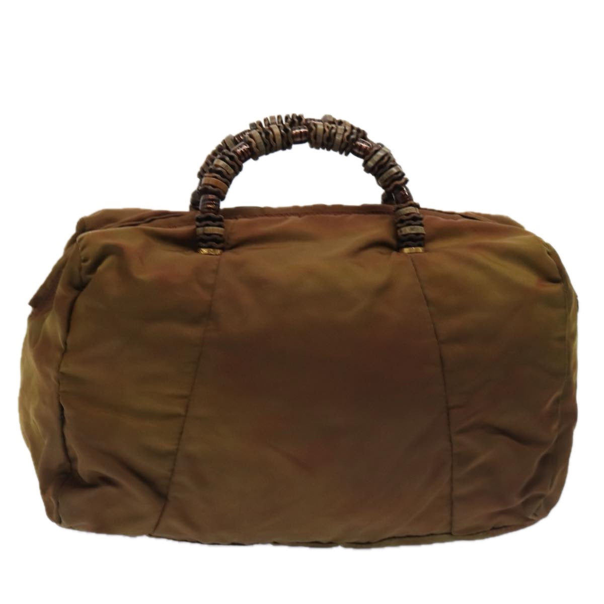 Luxury Prada Hand Bag Nylon Brown Silver  bs17719