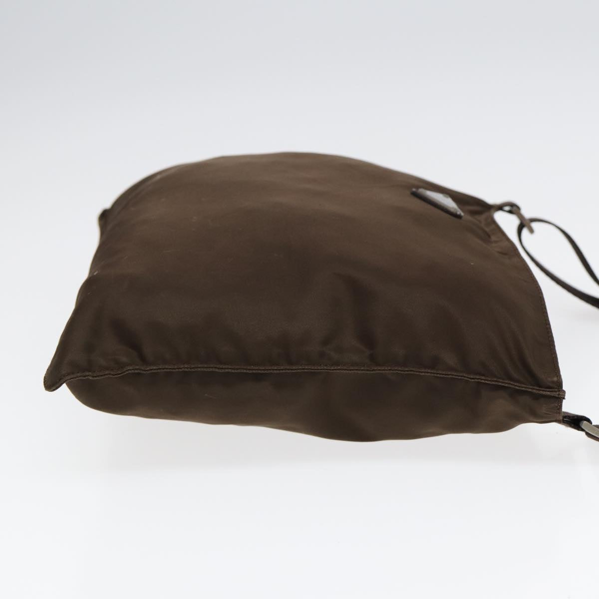 Luxury Prada Shoulder Bag Nylon Brown Silver  bs17747