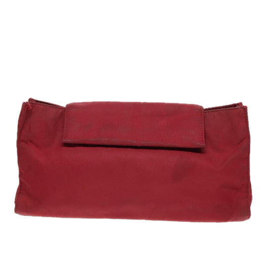 Luxury Prada Pouch Nylon Red Silver  bs17748