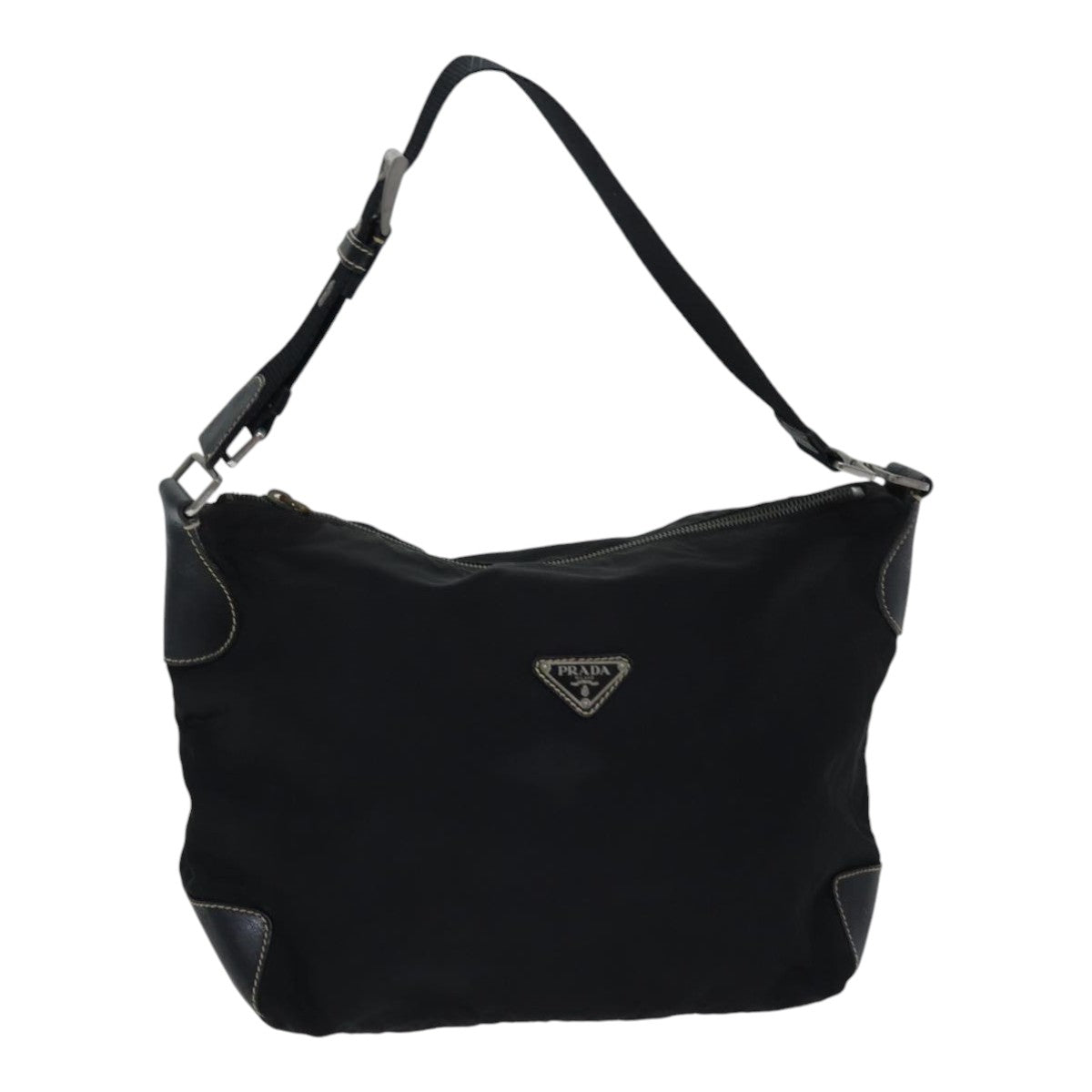 Luxury Prada Shoulder Bag Nylon Black Silver  bs17769