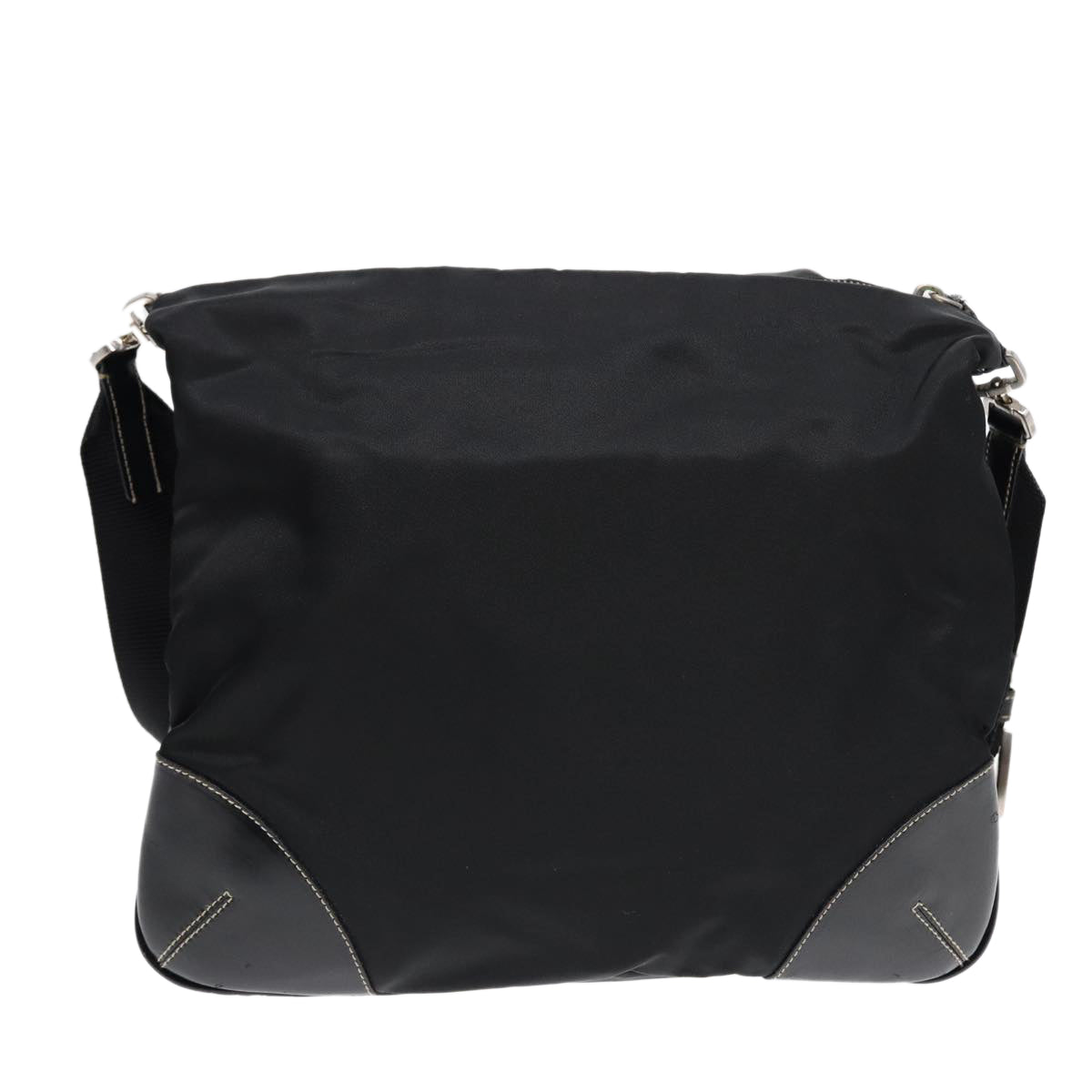 Luxury Prada Shoulder Bag Nylon Black Silver  bs17774