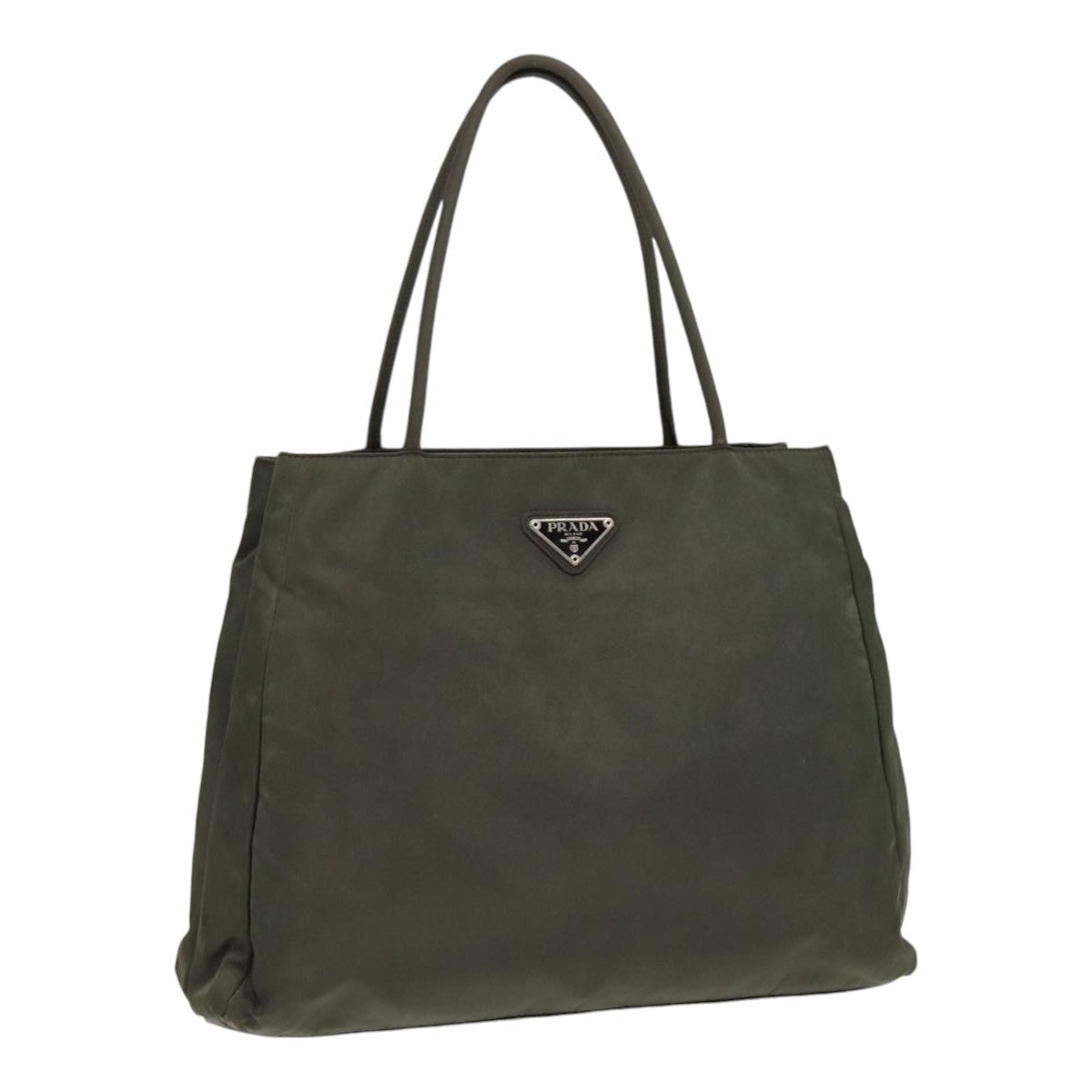 Luxury Prada Tote Bag Nylon Khaki Silver  bs17777