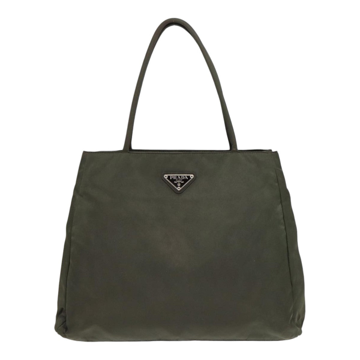 Luxury Prada Tote Bag Nylon Khaki Silver  bs17777