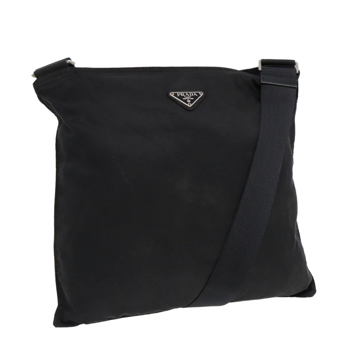 Luxury Prada Shoulder Bag Nylon Black Silver  bs17788