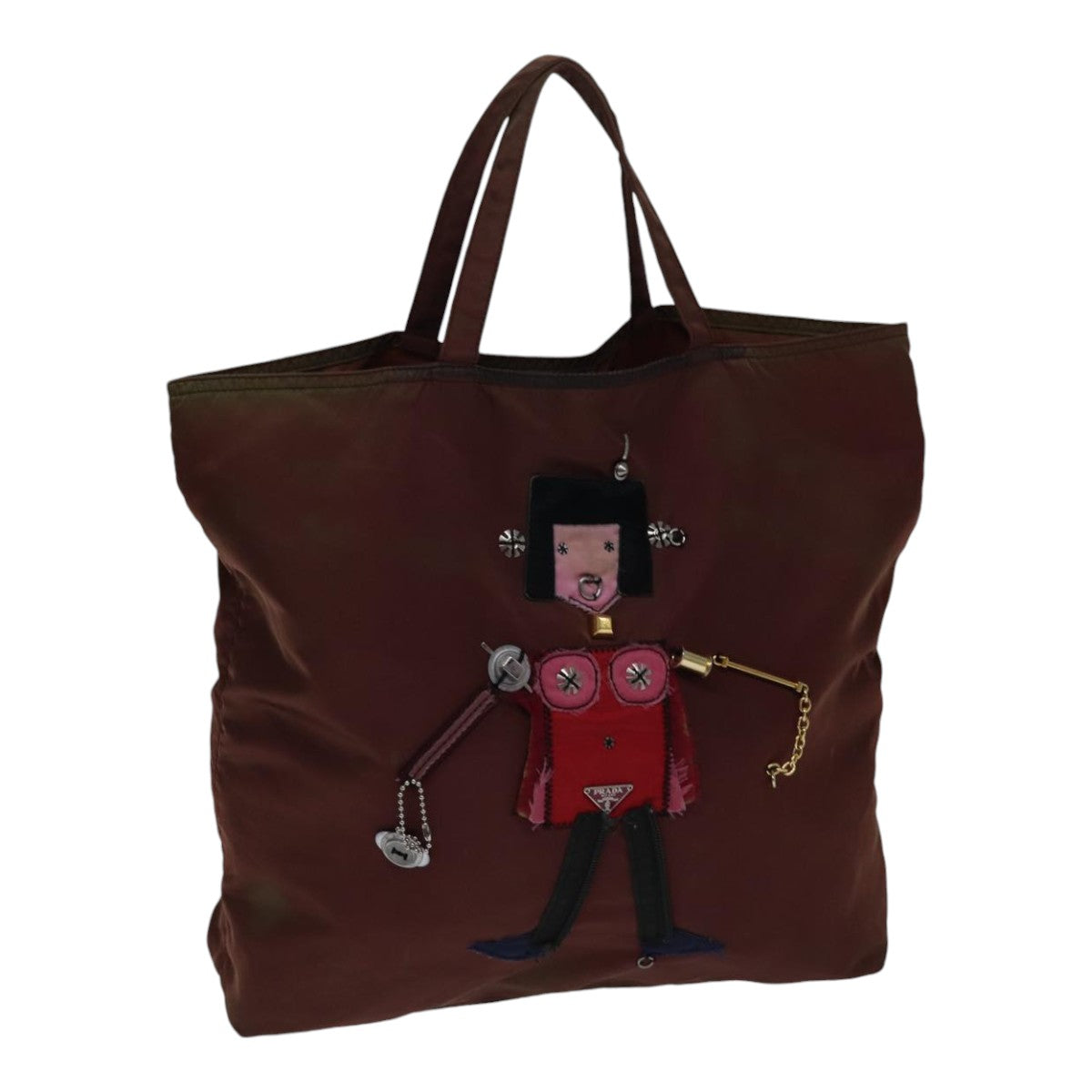 Luxury Prada robot Hand Bag Nylon Brown  bs17789