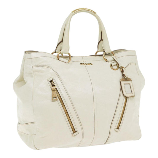 Luxury Prada Hand Bag Leather White Gold  bs17857