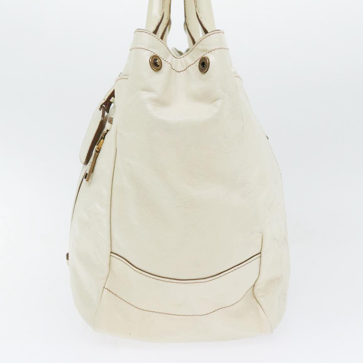 Luxury Prada Hand Bag Leather White Gold  bs17857