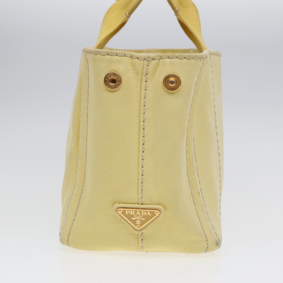 Luxury Prada Canapa PM Hand Bag Canvas Yellow Gold  bs17875
