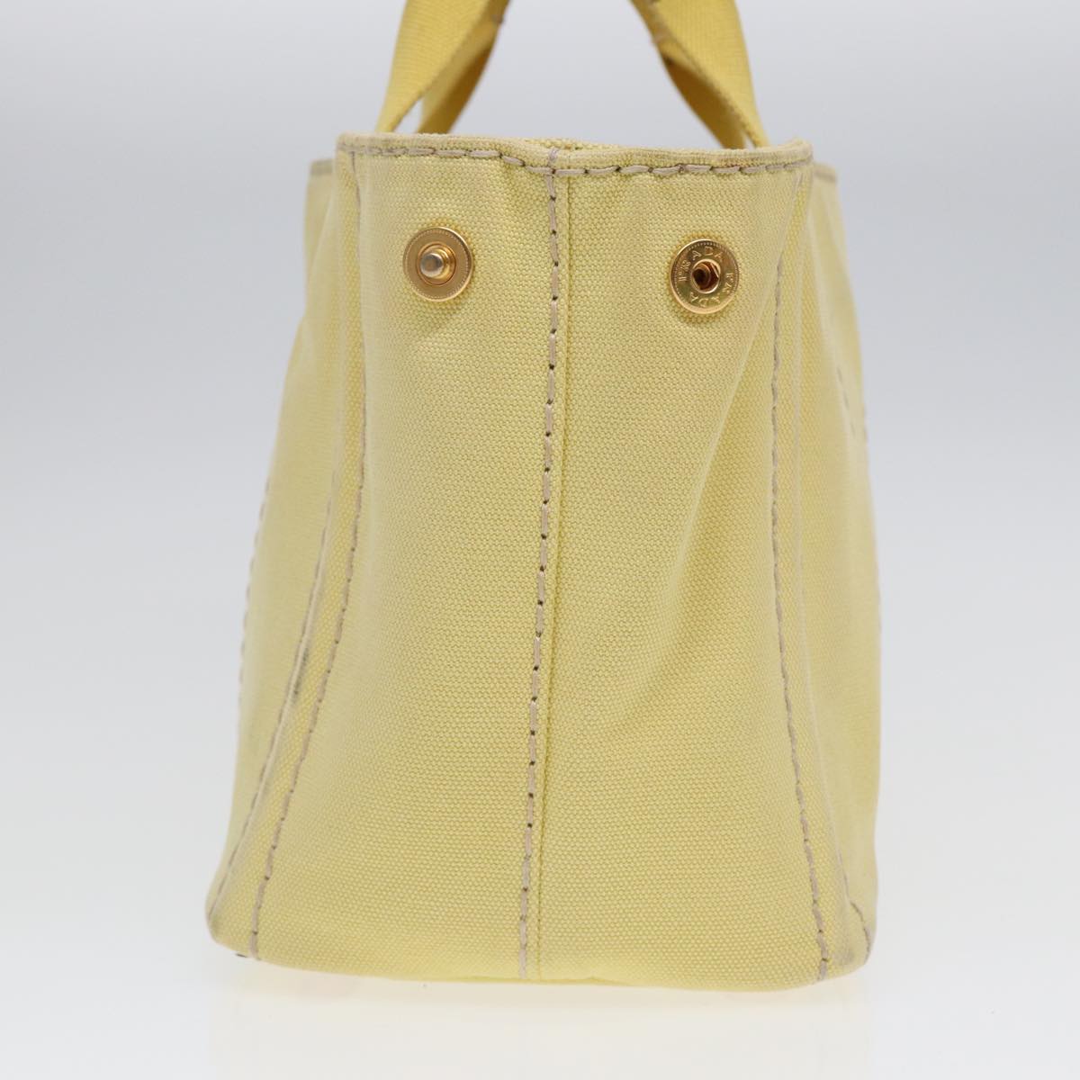 Luxury Prada Canapa PM Hand Bag Canvas Yellow Gold  bs17875
