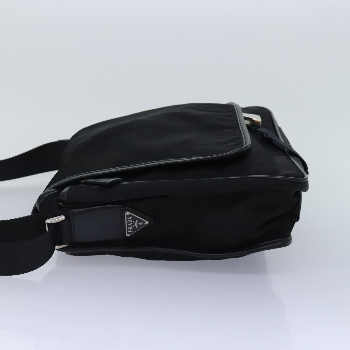 Luxury Prada Shoulder Bag Nylon Black Silver  bs17880