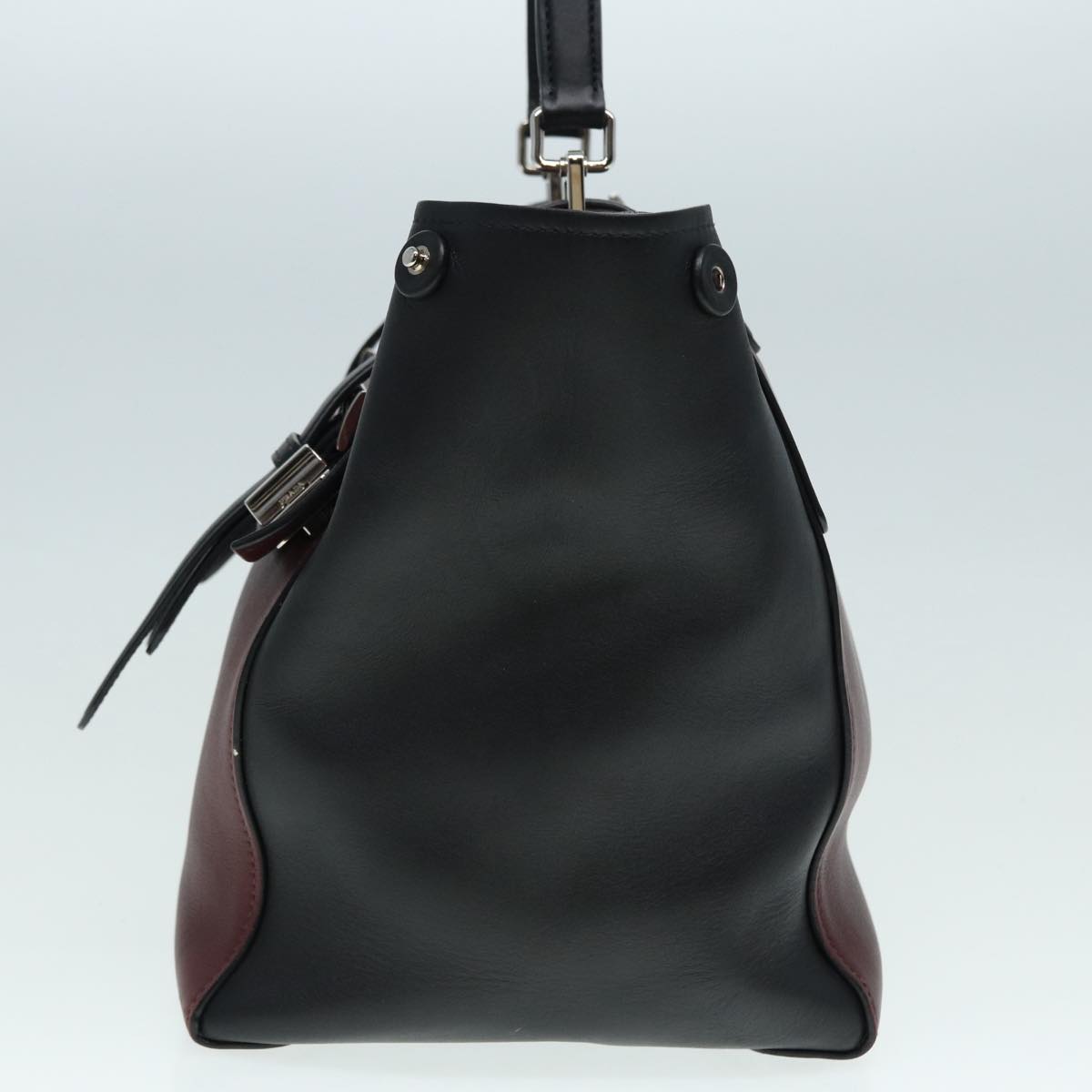 Luxury Prada Hand Bag Leather Wine Red Silver  bs17882