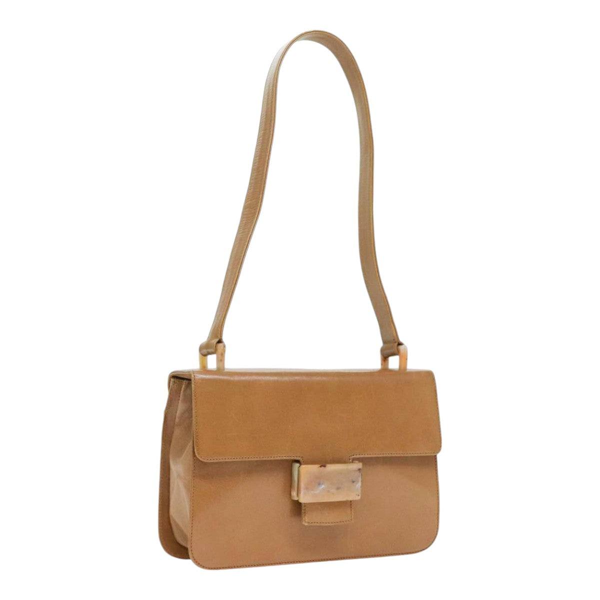 Luxury Prada Shoulder Bag Leather Brown Silver  bs17883