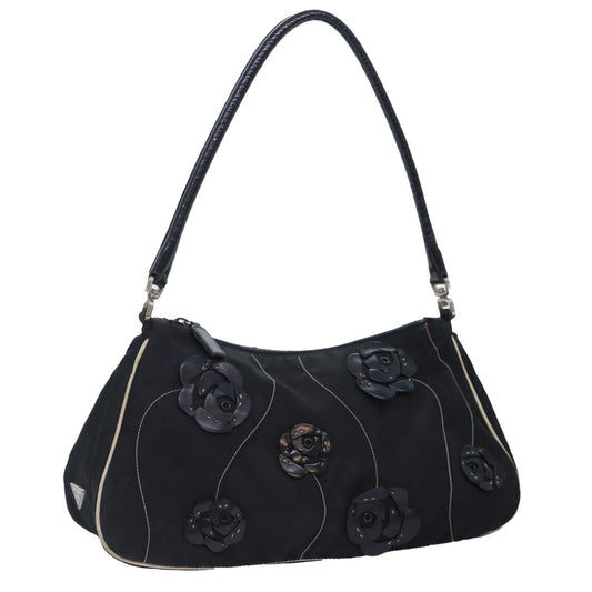 Luxury Prada Shoulder Bag Nylon Black Silver  bs17913