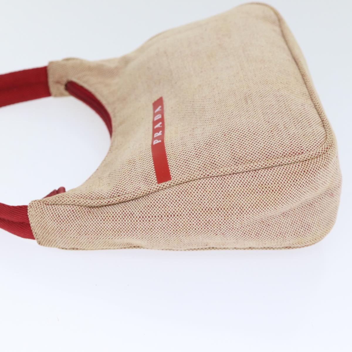 Luxury Prada Sports Hand Bag Canvas Red Beige  bs17921