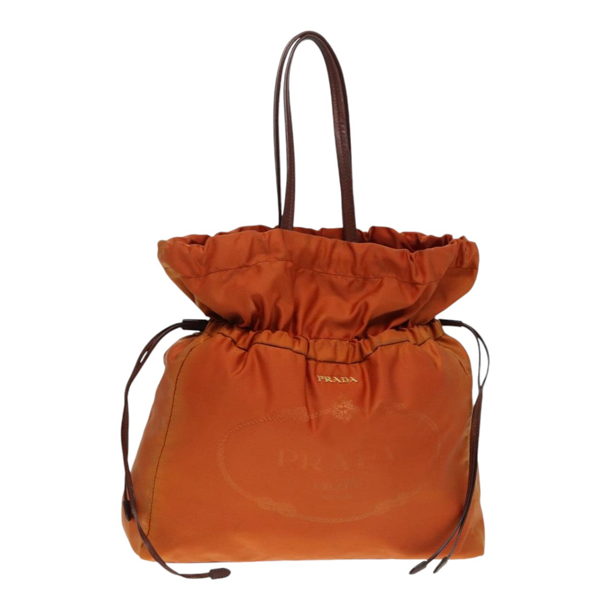 Luxury Prada Shoulder Bag Nylon Orange Brown gold  bs17925