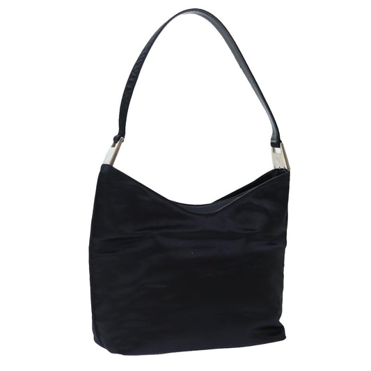 Luxury Prada Shoulder Bag Satin Silver Black 001 3014 002122  bs17970